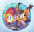 Size: 1280x1205 | Tagged: safe, artist:angiethecat, nicole the hololynx, sally acorn, chipmunk, lynx, 2024, arm around shoulders, deviantart watermark, digital static, duo, ear fluff, female, gradient background, hololynx, icon, looking at viewer, mouth open, obtrusive watermark, open smile, smile, smiling at viewer, watermark