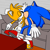 Size: 1000x1000 | Tagged: dead source, safe, artist:pepesta, miles "tails" prower, sonic the hedgehog, 2025, age difference, duo, french kiss, gay, indoors, kiss, shipping, sitting, sofa, sonic x tails, table, tongue out
