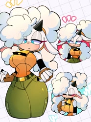 Size: 1400x1886 | Tagged: safe, artist:dai_honeys, lanolin the sheep, eye clipping through hair, solo