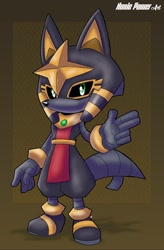 Size: 1080x1642 | Tagged: safe, artist:nonicpower, jackal, 2025, black sclera, enigma the phantom thief, looking at viewer, megani the jackal, signature, solo, standing