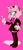 Size: 591x1280 | Tagged: safe, artist:gayblaze, amy rose, 2018, alternate outfit, blazer, bow, eye clipping through hair, hand on hip, looking at viewer, mouth open, open smile, pink background, ribbon, simple background, skirt, smile, smiling at viewer, solo, stockings