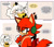 Size: 2000x1700 | Tagged: safe, artist:quaverdraws, gadget the wolf, lanolin the sheep, sheep, wolf, 2025, comic, dialogue, duo, english text, female, gadget x lanolin, looking at them, male, shipping, speech bubble, straight, wound