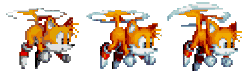 Size: 520x152 | Tagged: safe, artist:jameso2, miles "tails" prower, sonic mania, 2020, animated, classic tails, comparison, flying, gif, infinite loop, mid-air, pixel art, redraw, reference inset, simple background, solo, spinning tails, sprite, transparent background