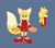Size: 2000x1749 | Tagged: safe, artist:prowerprojects, zooey the fox, fox, 2023, alternate eye color, alternate universe, alternate version, au:sunflower, blue background, bodysuit, brown eyes, cheek fluff, eyelashes, female, fur markings, mary-janes, outline, painted fingernails, redesign, shoes, simple background, smile, solo, solo female