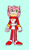Size: 1206x2048 | Tagged: safe, artist:prowerprojects, amy rose, 2024, alternate outfit, alternate universe, au:roadtrip (prowerprojects), blue background, bodysuit, clenched fists, clothes, eyelashes, female, flat colors, front view, looking offscreen, looking up, no mouth, no pupils, simple background, sketch, solo