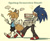 Size: 1003x828 | Tagged: safe, artist:shadilver4ever, miles "tails" prower, sonic the hedgehog, 2025, alternate outfit, book, carrying something, cute, duo, ear fluff, english text, eyes closed, floppy ears, frown, grey background, holding something, lidded eyes, mouth open, one fang, open smile, pants, school uniform, shadow (lighting), shirt, shorts, simple background, smile, speech bubble, squiggle, tailabetes, teenager, text, tie, vest, walking