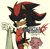Size: 768x756 | Tagged: safe, artist:shadilver4ever, amy rose, shadow the hedgehog, hedgehog, 2025, chest fluff, duo, eyes closed, female, frown, garter, grey background, holding something, lidded eyes, male, sabrina carpenter, shadow's logo, simple background, smile, solo focus, sparkles, standing, stockings