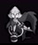 Size: 1707x2000 | Tagged: safe, artist:dianilapin, espio the chameleon, 2025, black background, blade, front view, frown, greyscale, holding something, kunai knife, lidded eyes, looking at viewer, male, monochrome, outline, posing, scarf, shine, signature, simple background, solo, spot color, standing, weapon