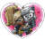 Size: 1280x1122 | Tagged: safe, artist:viciousbutprecious, tangle the lemur, whisper the wolf, lemur, wolf, 2026, duo, female, heart, heart background, hugging, idw sonic the hedgehog, lesbian, shipping, tangle x whisper