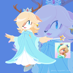 Size: 1280x1280 | Tagged: safe, artist:kanayanga, deer, mobianified, rosalina