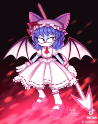 Size: 623x788 | Tagged: safe, artist:modistbutsonic, bat, dress, mobianified, remilia scarlet, touhou