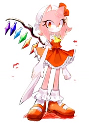 Size: 1061x1468 | Tagged: safe, artist:usa37107692, amy rose, cosplay, flandre scarlet, skirt, touhou