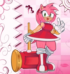 Size: 858x900 | Tagged: safe, artist:shadsonline, amy rose, piko piko hammer