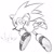 Size: 565x565 | Tagged: safe, artist:biolizard02, sonic the hedgehog, hedgehog, sonic cd, 2022, classic sonic, classic sonic (universe), greyscale, male, monochrome, simple background, solo, white background