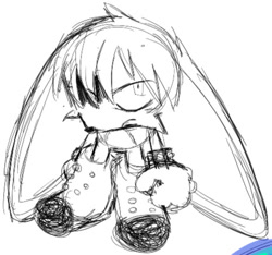 Size: 466x436 | Tagged: safe, artist:bobbutterbutt, kit the fennec, 2025, angry, bending over, fennec, flat colors, frown, lidded eyes, line art, looking at viewer, male, monochrome, shadowed face, simple background, sketch, solo, solo male, white background