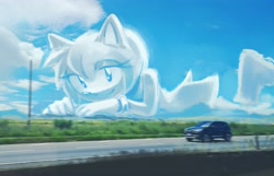 Size: 4090x2632 | Tagged: safe, artist:amyrosedaily, amy rose, hedgehog, car, cloud, crossover (car), outside, vehicle