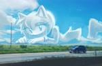 Size: 4090x2632 | Tagged: safe, artist:amyrosedaily, amy rose, hedgehog, car, cloud, crossover (car), daytime, outdoors, vehicle