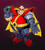 Size: 1800x1987 | Tagged: safe, artist:thecongressman1, robotnik, human, 2025, black sclera, chaos emerald, classic robotnik, classic sonic (universe), clenched teeth, dic, gradient background, holding something, looking at viewer, male, red eyes, solo, solo male, sonic satam, standing
