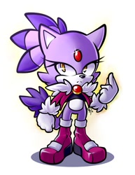 Size: 927x1200 | Tagged: safe, artist:rancidire, blaze the cat, cat, 2018, boots, crop top, female, frown, looking at viewer, outline, poncho, redesign, signature, simple background, solo, solo female, standing, white background