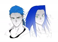 Size: 1807x1310 | Tagged: safe, artist:guitar_00000001, sonic the hedgehog, human, 2025, humanized, korean text, piercing, simple background, solo, white background