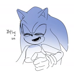 Size: 1757x1751 | Tagged: safe, artist:guitar_00000001, 2025, eyes closed, korean text, monochrome, mouth open, simple background, smile, solo, speech bubble