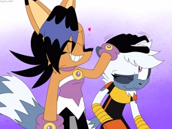 Size: 4000x3000 | Tagged: safe, artist:fartist2020, nicole the hololynx, tangle the lemur, head rubbing