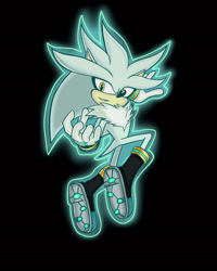Size: 1638x2048 | Tagged: safe, artist:ultimalifeformxv, silver the hedgehog, hedgehog, 2025, chest fluff, flying, looking at viewer, male, mid-air, outline, psychokinesis, smile, smiling at viewer, solo, solo male