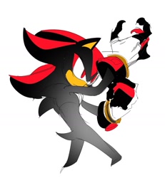 Size: 1715x1853 | Tagged: safe, artist:guitar_00000001, shadow the hedgehog, 2025, simple background, solo, standing, white background