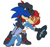 Size: 1139x1078 | Tagged: safe, artist:classicsonicsatam, sally acorn, sonic the hedgehog, chipmunk, hedgehog, 2026, alternate outfit, belt, boots, clothes, cowboy, cowboy hat, cowboy outfit, duo, eyes closed, female, fully clothed, hat, holding something, holding them, hugging, jacket, jeans, kiss, kissing, lasso, male, pants, sally x sonic, scarf, shipping, shirt, shoes, simple background, standing, straight, t-shirt, white background