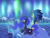 Size: 2224x1668 | Tagged: safe, artist:itoruna-the-platypus, sonic the hedgehog, aurora borealis, crossover, duo, female, looking offscreen, lying on front, male, mountain, my little pony, nighttime, outdoors, princess luna, smile, snow, standing, water