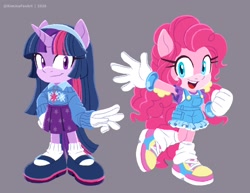 Size: 1444x1113 | Tagged: safe, artist:kanayanga, artist:kiminafoxart, mobianified, my little pony, pinkie pie, twilight sparkle