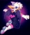Size: 1781x2048 | Tagged: suggestive, artist:cookiethecabbit, rouge the bat, oc, oc:rogue the bat (nikkikaji), bat, 2026, alternate hairstyle, bulge, butt, clothes, ear piercing, earring, eyelashes, fangs, femboy, from behind, hair over one eye, lidded eyes, looking back, male, mouth open, open smile, outline, smile, solo, treads