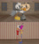 Size: 1024x1152 | Tagged: safe, artist:animetrain027, tangle the lemur, whisper the wolf, lemur, wolf, 2026, 3d, abstradgedy (the amazing digital circus), crossover, eyes closed, female, gangle (the amazing digital circus), group, hugging, indoors, kiss, nonbinary, pride month, sfm, shipping, standing, tangle x whisper, the amazing digital circus, window, zooble (the amazing digital circus)