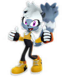Size: 918x1098 | Tagged: safe, artist:jcthornton, tangle the lemur, lemur, 2019, 3d, chest fluff, double thumbs up, female, mouth open, open smile, simple background, smile, smiling at viewer, solo, standing, thumbs up, transparent background