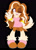Size: 1280x1778 | Tagged: safe, artist:omorfia-moria, oc, oc:riptide the spaniel, dog, 2025, black background, clothes, cocker spaniel, dress, female, gender swap, gloves, hand on hip, heels, long hair, neck fluff, oc only, paws, pink nose, redesign, shoes, simple background, smile, solo, spaniel, toeless shoes, waving, wink