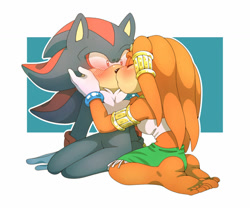 Size: 1024x854 | Tagged: safe, artist:cheroy, shadow the hedgehog, tikal, shadow x tikal