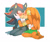 Size: 1024x854 | Tagged: safe, artist:cheroy, shadow the hedgehog, tikal, 2019, barefoot, blushing, kiss, kiss on lips, outline, shadow x tikal, straight, surprise kiss, surprised