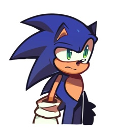 Size: 579x628 | Tagged: safe, artist:bryanjo97527502, sonic the hedgehog, hedgehog, 2026, frown, looking offscreen, male, simple background, solo, standing, white background