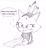 Size: 1649x1791 | Tagged: safe, artist:huwon, blaze the cat, cat, 2018, alternate outfit, blazebetes, box, cap, cute, dialogue, english text, female, greyscale, happy, hat, holding something, looking offscreen, monochrome, mouth open, offscreen character, one fang, open smile, pizza, pizza box, shirt, simple background, smile, solo, sparkles, talking, talking to offscreen character, text, white background