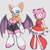 Size: 4000x4000 | Tagged: safe, artist:simmsy, amy rose, rouge the bat, cleavage, duo, female, grey background, looking at viewer, simple background, smile