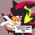 Size: 2048x2048 | Tagged: safe, artist:bleroseart, shadow the hedgehog, hedgehog, 2026, brown background, chaos spear, english text, frown, lidded eyes, looking at viewer, male, meme, reaching towards the viewer, simple background, solo, text, weapon