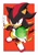 Size: 1000x1414 | Tagged: safe, artist:secretter_zgwl, shadow the hedgehog, hedgehog, 2025, border, chaos emerald, from above, frown, holding something, looking at viewer, looking up, looking up at viewer, male, red background, redraw, signature, simple background, solo, standing, white border
