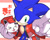 Size: 1256x1000 | Tagged: safe, artist:secretter_zgwl, sonic the hedgehog, hedgehog, duo, eyes closed, grin, japanese clothes, literal animal, looking at viewer, male, simple background, smile, white background