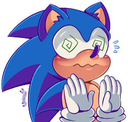 Size: 500x476 | Tagged: safe, artist:jevsterchester, sonic the hedgehog, hedgehog, 2021, blushing, ear fluff, emote, frown, male, simple background, solo, swirly eyes, transparent background, watermark