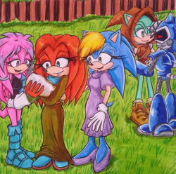 Size: 2257x2241 | Tagged: safe, artist:mel-sky, bernadette hedgehog, jon o'hedge, jules hedgehog, julie-su, mari-an, rob o' the hedge