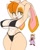 Size: 3277x4096 | Tagged: suggestive, artist:endpepper, vanilla the rabbit, belly button, bikini, busty vanilla, flat colors, midriff, reference inset, simple background, solo, tongue out, white background