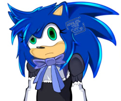 Size: 1224x1021 | Tagged: safe, artist:malekthecat7, sonic the hedgehog, crossover, gender swap, outfit swap, personality swap