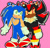 Size: 1284x1236 | Tagged: safe, artist:malekthecat7, shadow the hedgehog, sonic the hedgehog, gay, holding hands, necklace, shadow x sonic, shipping