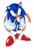Size: 1303x1908 | Tagged: safe, artist:itsdreamdear, sonic the hedgehog, hedgehog, 2026, clenched fist, dreamcast logo, hand on hip, looking ahead, looking offscreen, male, nike mouth, simple background, smile, solo, style emulation, uekawa style, white background