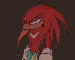 Size: 2607x2100 | Tagged: safe, knuckles the echidna, angry, laluxic, muscles, shorts